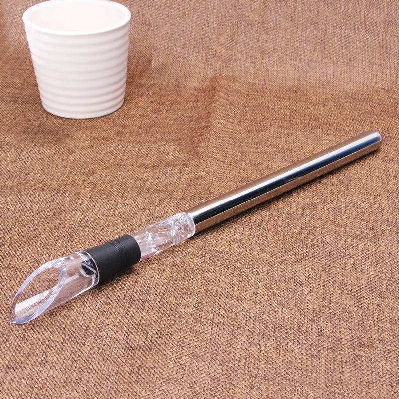 Stainless Steel Frozen Stick Ice Wine Cooler Chiller Stick with Wine Pourer Wine Cooling Stick Cooler Beer Bar