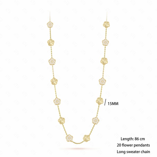 18K Gold Plated Luxury Charm Bracelet Five-Leaf Flower Clover Bracelet Natural Stone Shell Charm Plant Jewelry