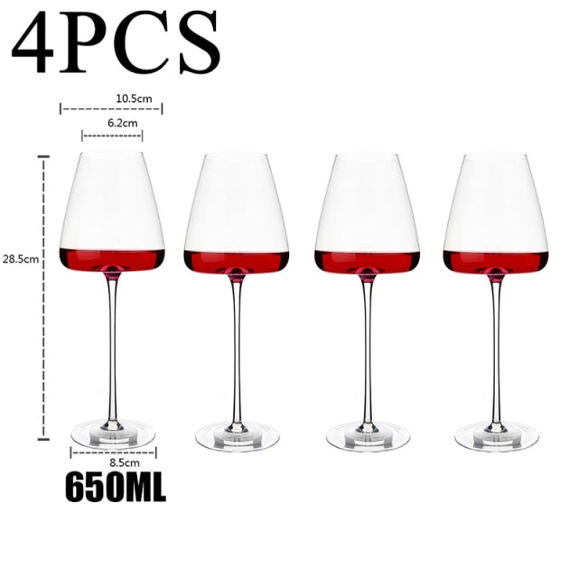 Sleek Crystal Goblet Red Wine Glasses