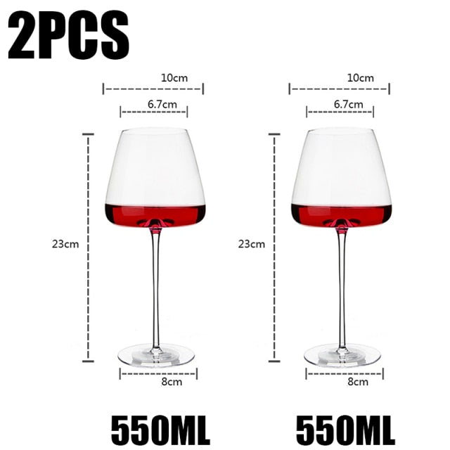 Sleek Crystal Goblet Red Wine Glasses