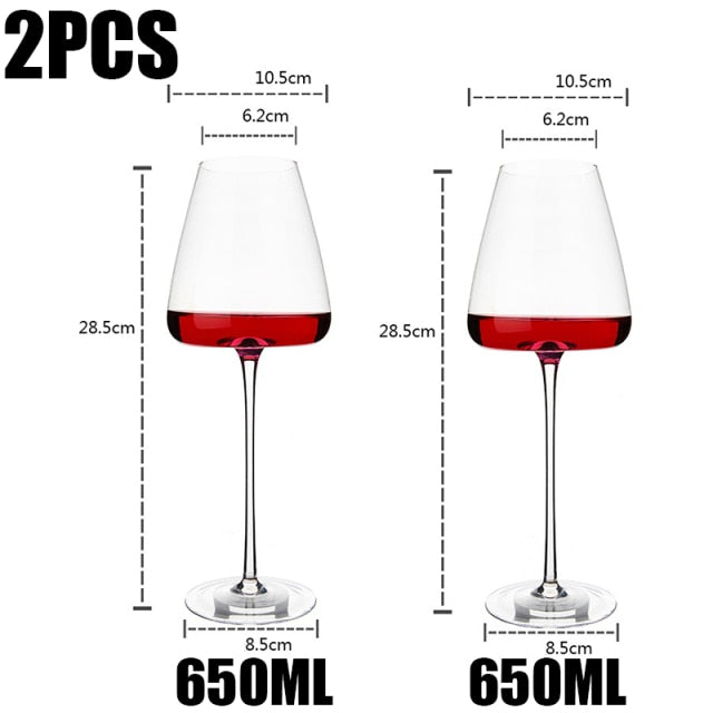 Sleek Crystal Goblet Red Wine Glasses