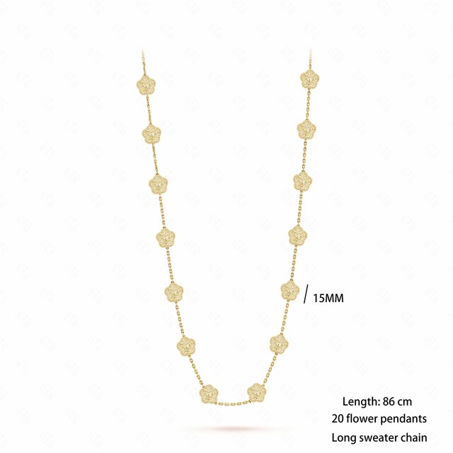 18K Gold Plated Luxury Charm Bracelet Five-Leaf Flower Clover Bracelet Natural Stone Shell Charm Plant Jewelry