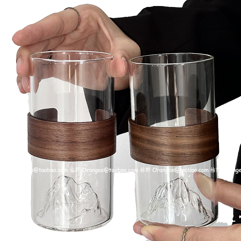 Oranges Mountain View Cup Ice American Latte Cup Coffee Cup Mt. Fuji Cup Oven Mitts Heat Resistant Water Cup Beverage Cup
