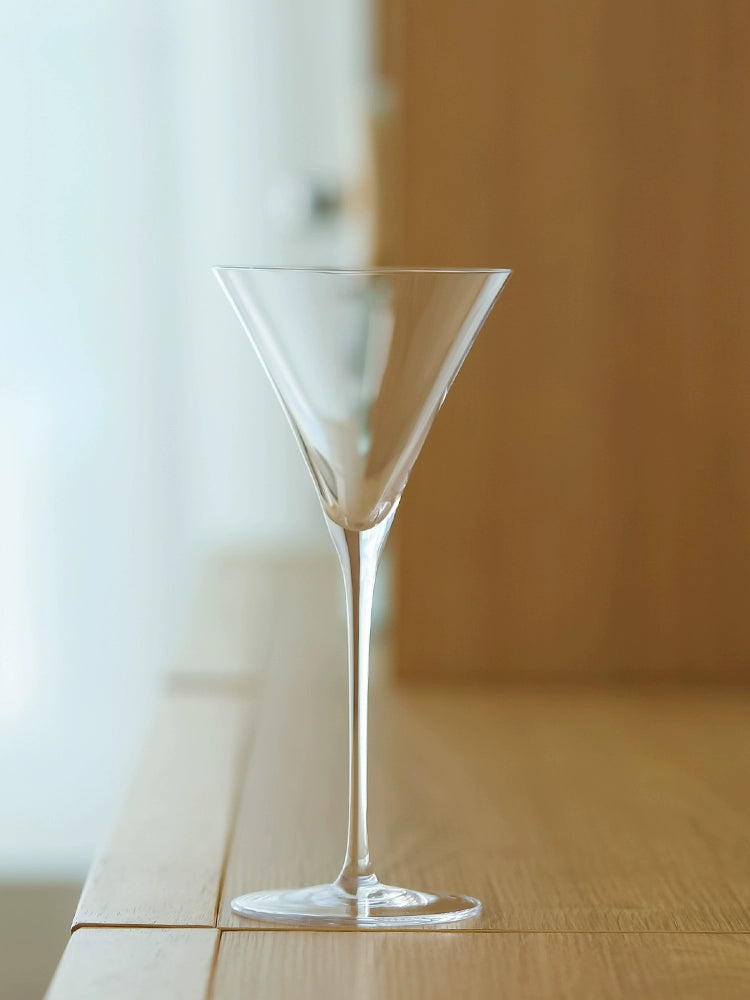 Mt1901 Crison Japanese Style Lead-Free Crystal Horn Matini Japanese Style Cocktail Martini Glass Mixing Glasses