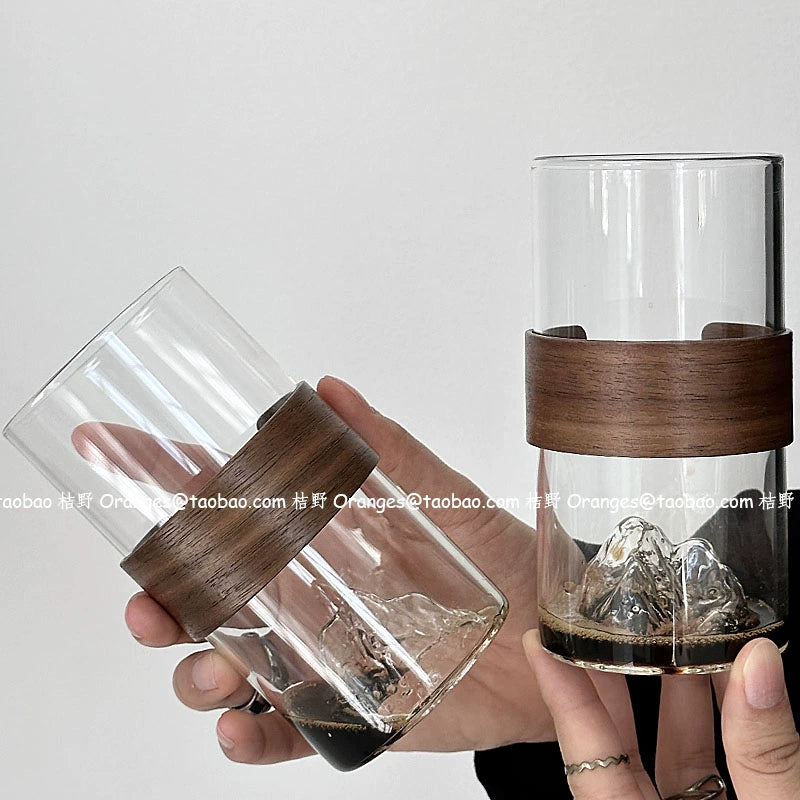 Oranges Mountain View Cup Ice American Latte Cup Coffee Cup Mt. Fuji Cup Oven Mitts Heat Resistant Water Cup Beverage Cup