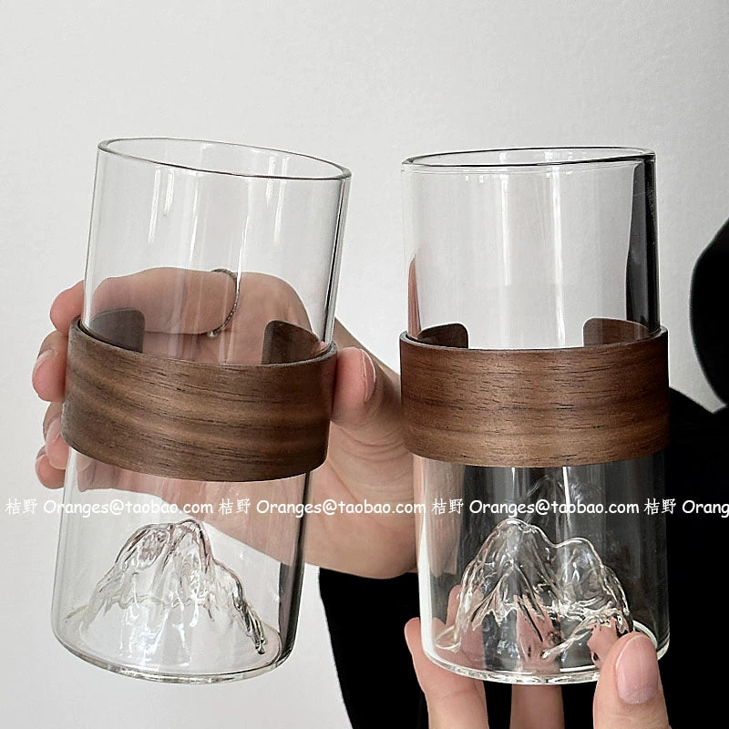 Oranges Mountain View Cup Ice American Latte Cup Coffee Cup Mt. Fuji Cup Oven Mitts Heat Resistant Water Cup Beverage Cup