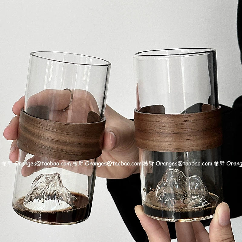 Oranges Mountain View Cup Ice American Latte Cup Coffee Cup Mt. Fuji Cup Oven Mitts Heat Resistant Water Cup Beverage Cup