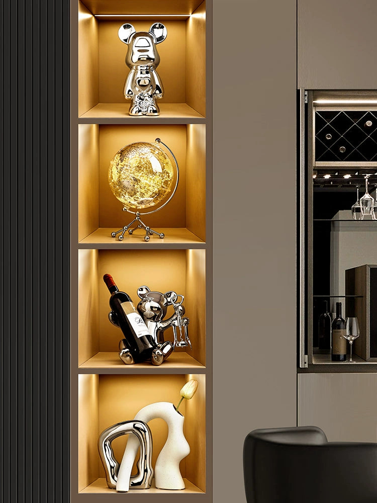 Beihanmei Violent Bear Wine Rack Decoration Accessible Luxury High-End Home Living Room TV Cabinet Wine Cabinet Decorations