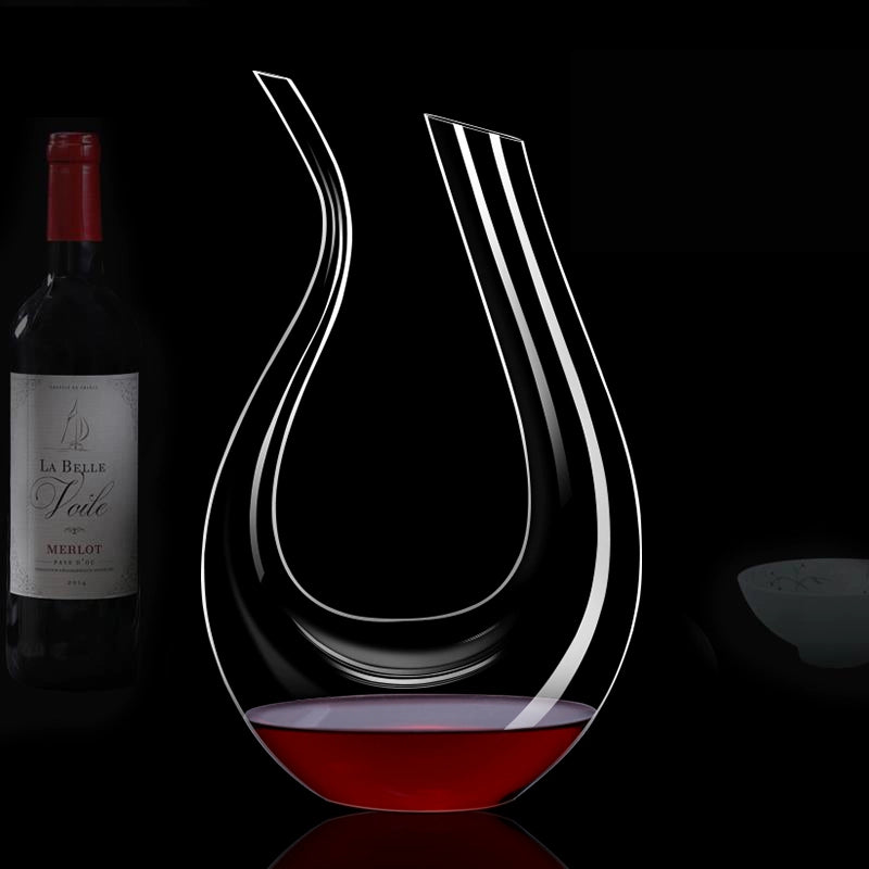 Wine Decanter Crystal Glass Handle Wine Decanter Lead-Free Wine Decanter Wine Jug Red Wine Bottle Household European Style