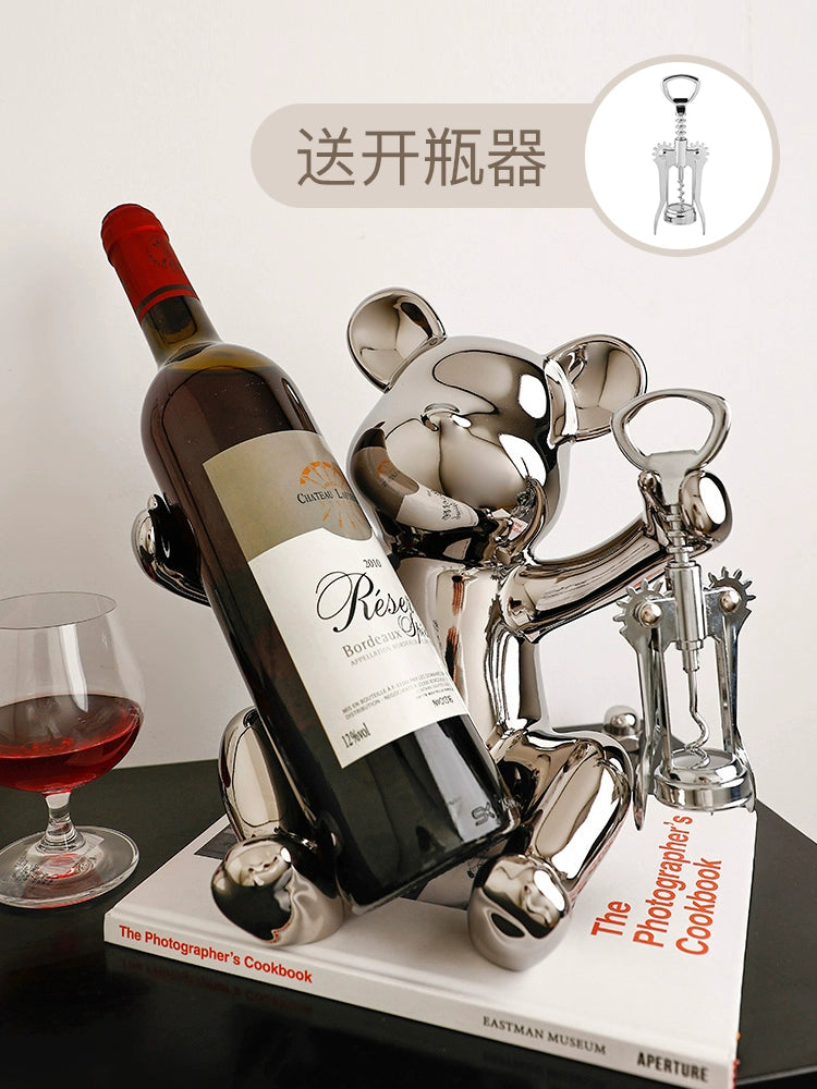 Beihanmei Violent Bear Wine Rack Decoration Accessible Luxury High-End Home Living Room TV Cabinet Wine Cabinet Decorations