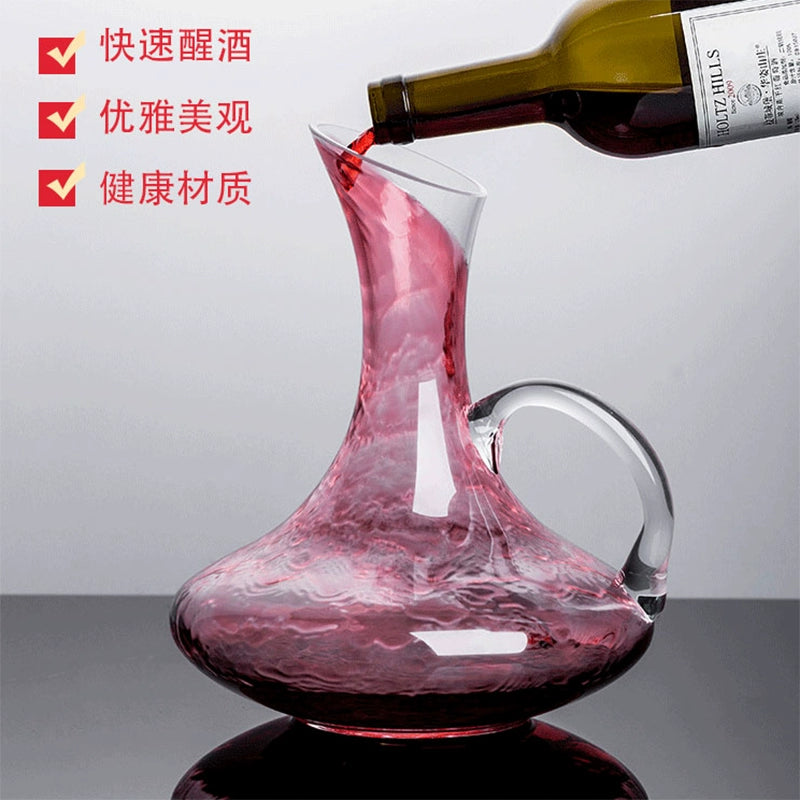 Wine Decanter Crystal Glass Handle Wine Decanter Lead-Free Wine Decanter Wine Jug Red Wine Bottle Household European Style