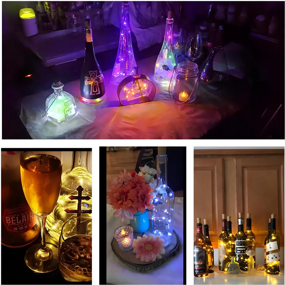 1M 2M 3M Wine Bottle Lights With Cork LED String Lights Battery Fairy Lights Garland For Christmas Party Wedding Decoration