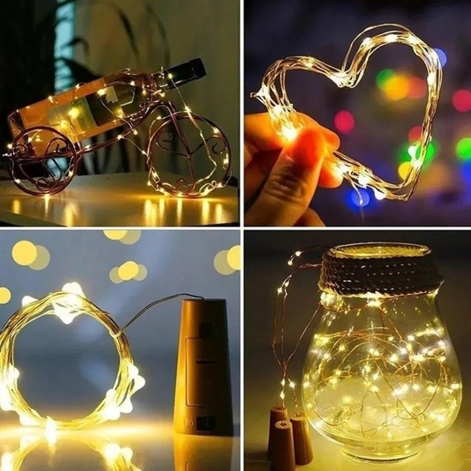 1M 2M 3M Wine Bottle Lights With Cork LED String Lights Battery Fairy Lights Garland For Christmas Party Wedding Decoration