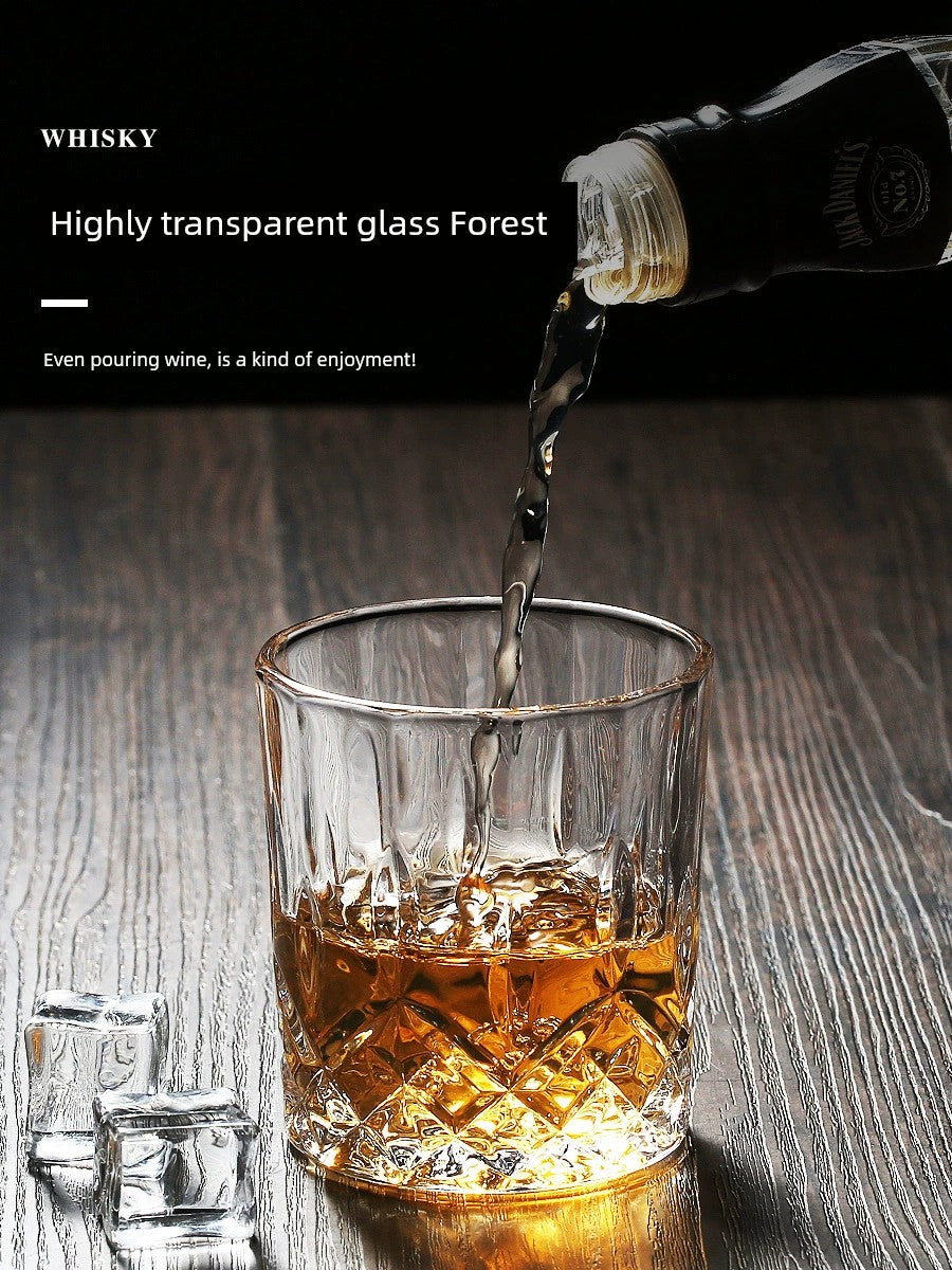 Whiskey Shot Glass Liquor Cup Beer Glass Internet Celebrity Household Liquor Set Classical Diamond Wine Set