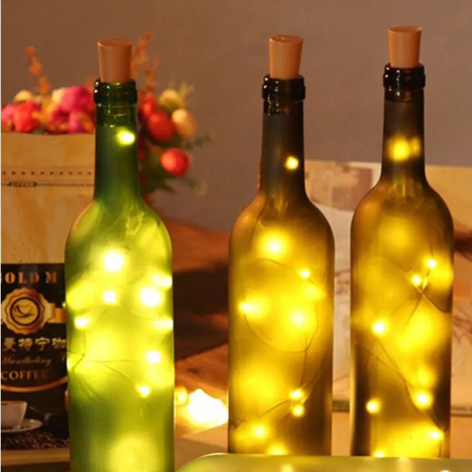 1M 2M 3M Wine Bottle Lights With Cork LED String Lights Battery Fairy Lights Garland For Christmas Party Wedding Decoration