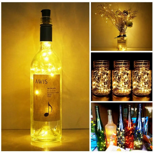 1M 2M 3M Wine Bottle Lights With Cork LED String Lights Battery Fairy Lights Garland For Christmas Party Wedding Decoration