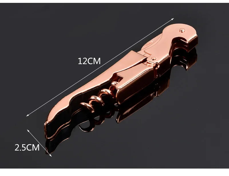 1PC Professional Stainless Steel Wine Screw Corkscrew Double Hinge Waiters Bottle Opener Hippocampus Can Beer Opener