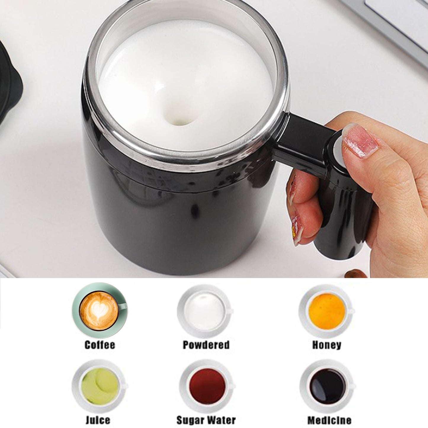 Self Stirring Stainless Steel Coffee Cup