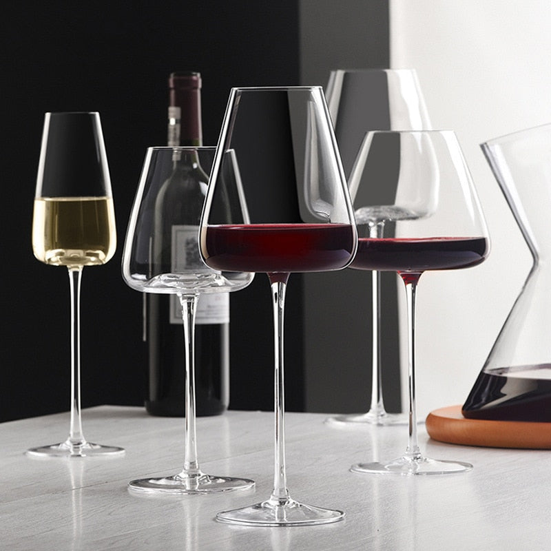 Sleek Crystal Goblet Red Wine Glasses