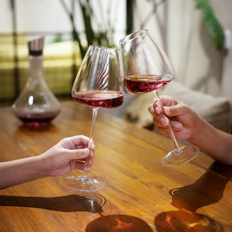 Sleek Crystal Goblet Red Wine Glasses